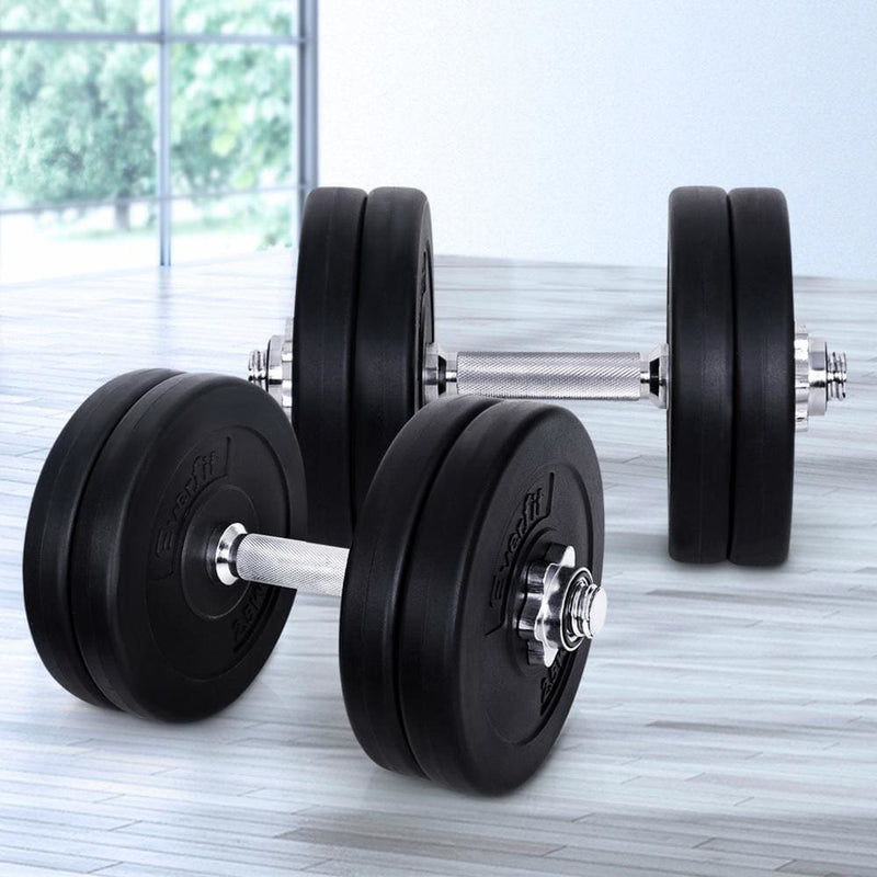 Everfit Fitness Gym Exercise Dumbbell Set 25kg - Sports & 