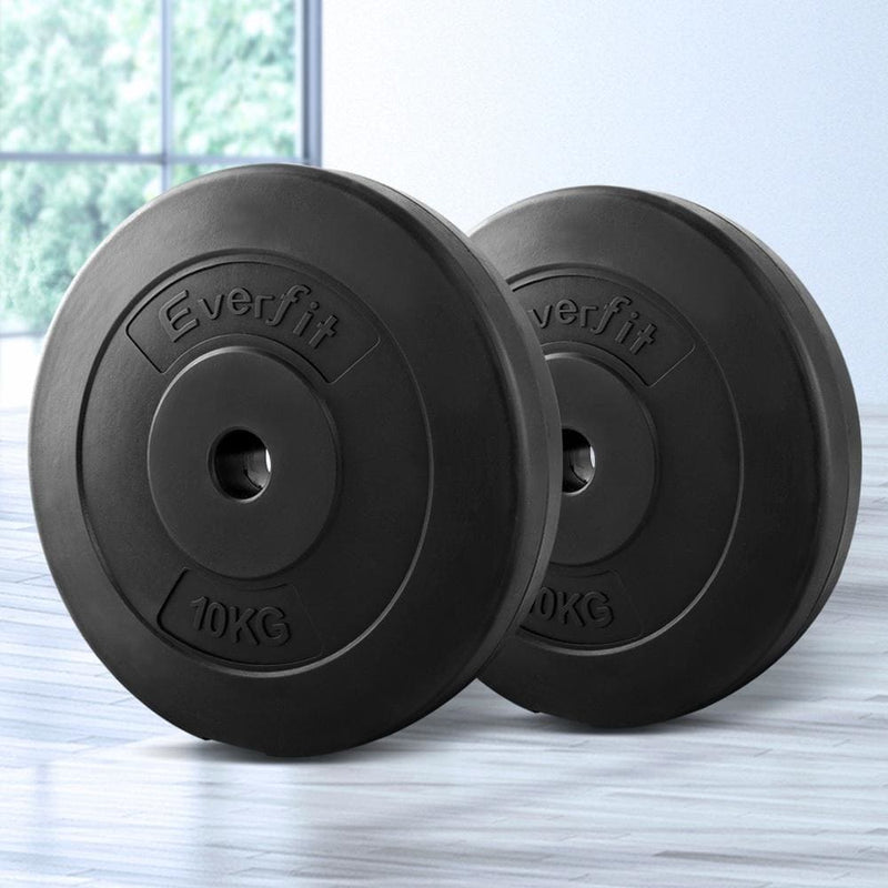 Everfit Home Gym Weight Plate 2 x 10KG - Sports & Fitness > 