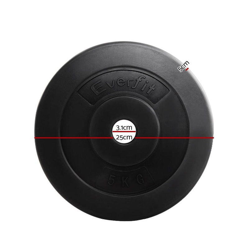Everfit Home Gym Weight Plate 2 x 5KG - Sports & Fitness > 
