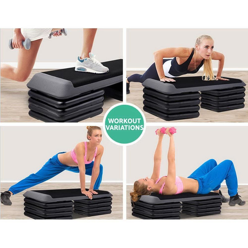 Everfit Set of 4 Areobic Step Bench Step Risers - Sports & 