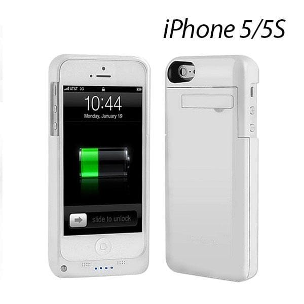 EZcool Battery Portable Charger Case For iPhone 5 5S white 