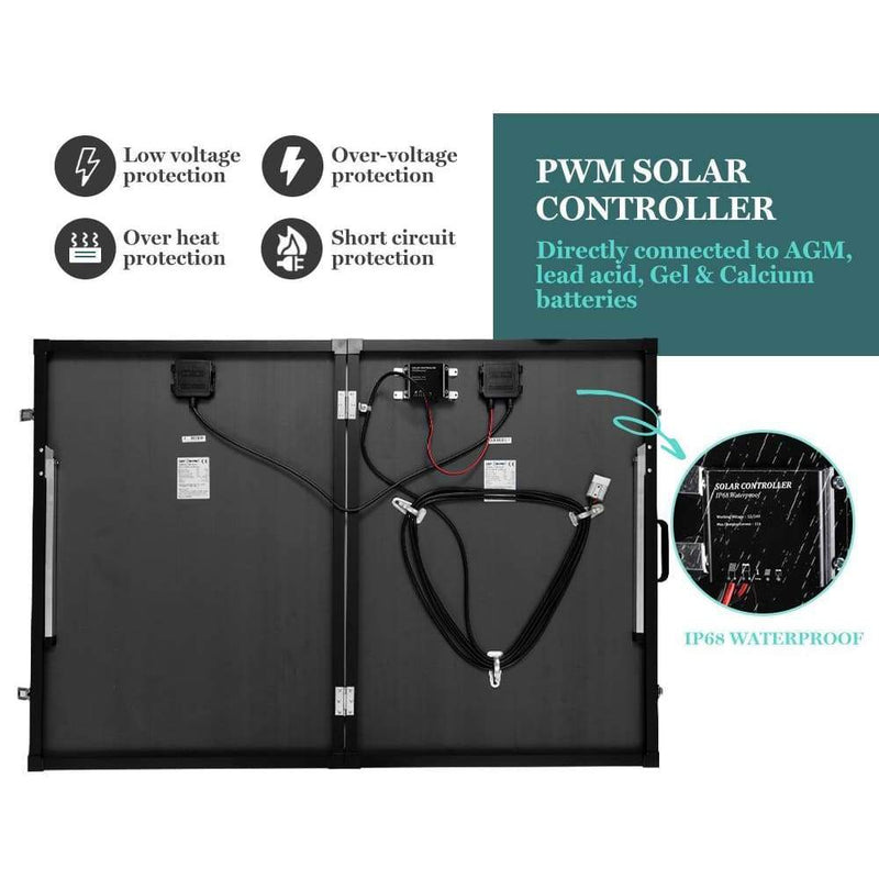 Folding Solar Panel Kit 18V 250W Mono Caravan Boat Camping 