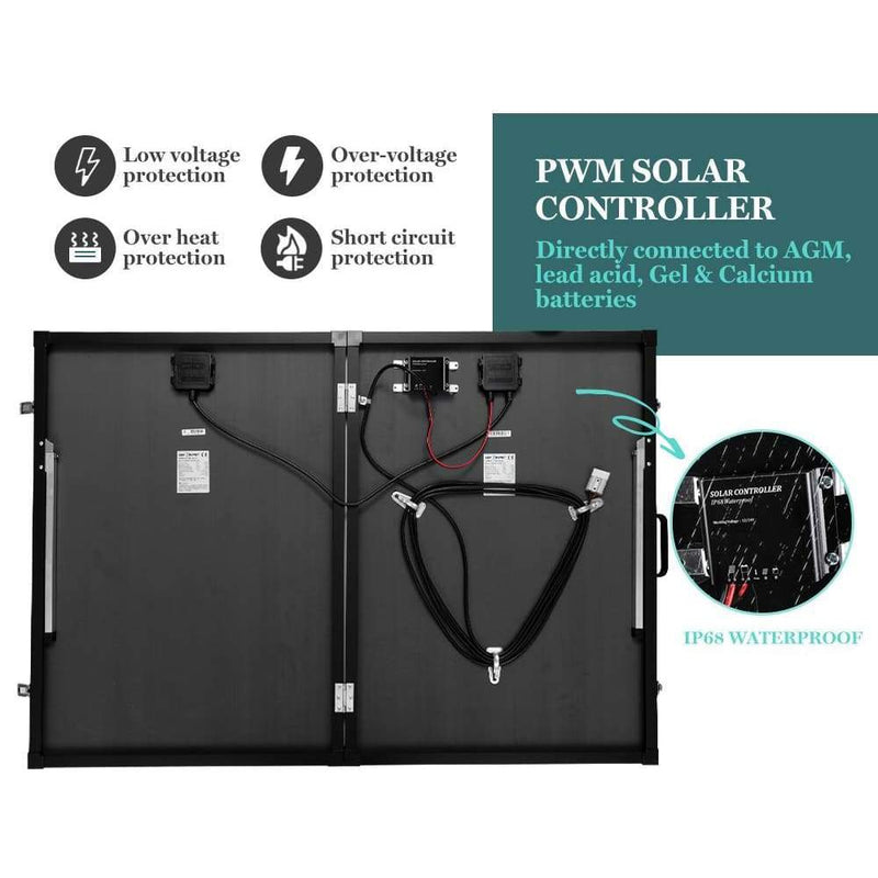 Folding Solar Panel Kit 18V 300W Mono Caravan Boat Camping 