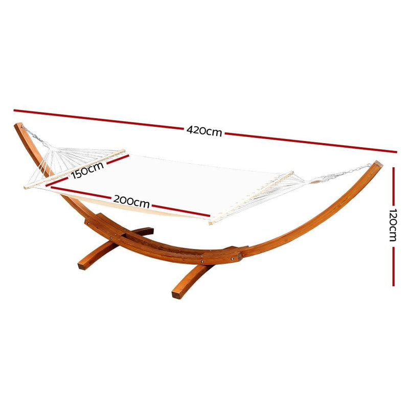 Gardeon Double Hammock with Wooden Hammock Stand - Home & 