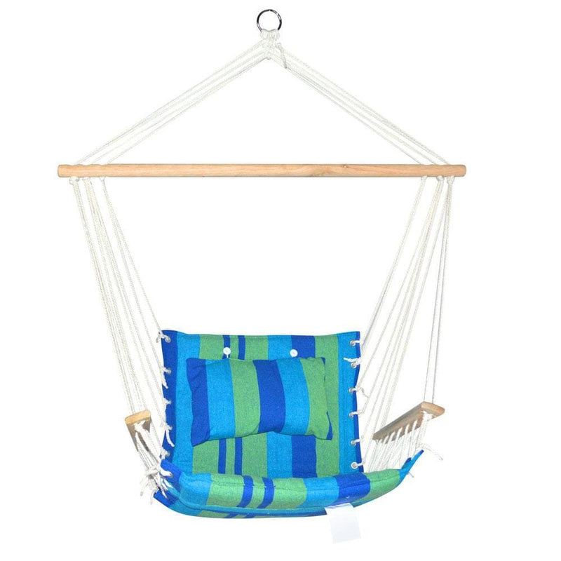 Gardeon Hammock Swing Chair - Blue & Green - Home & Garden >