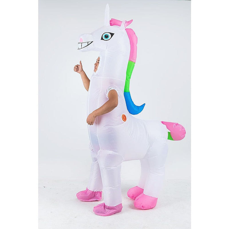 Giant Unicorn Fancy Dress Fan Inflatable Costume Suit - 