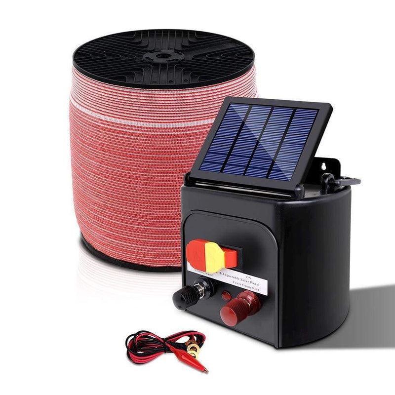 Giantz Electric Fence Energiser 3km Solar Powered Charger 