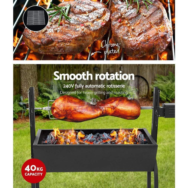 Grillz Electric Rotisserie BBQ Charcoal Smoker Grill Spit 