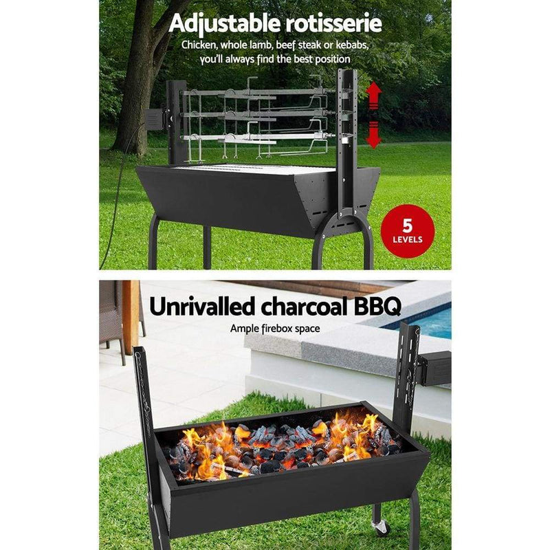 Grillz Electric Rotisserie BBQ Charcoal Smoker Grill Spit 