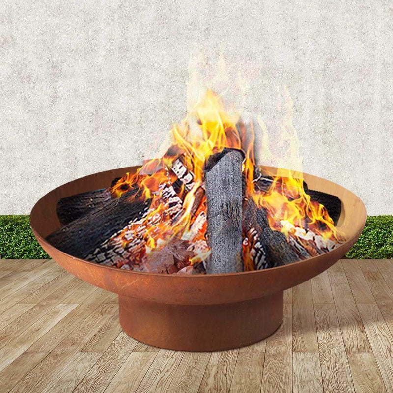 Grillz Rustic Fire Pit Vintage Campfire Wood Burner Rust 