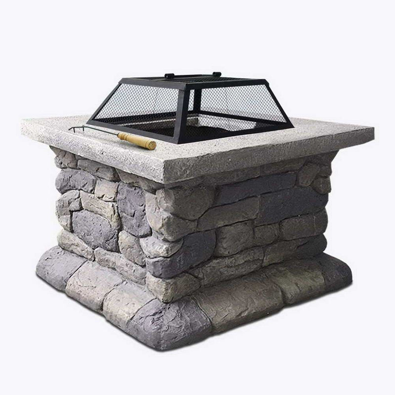Grillz Fire Pit Outdoor Table Charcoal Garden Fireplace 