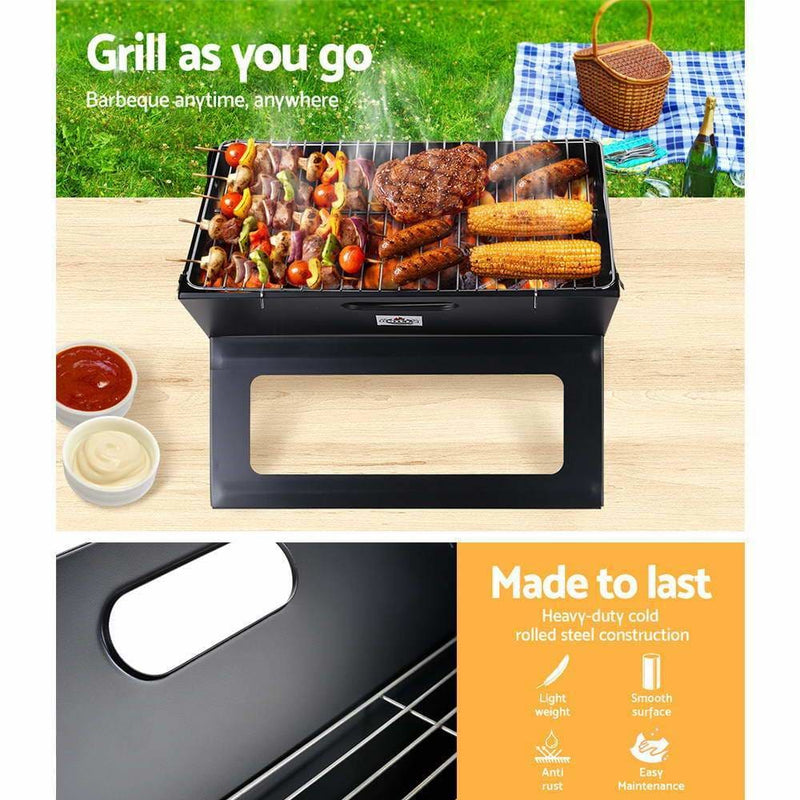 Grillz Notebook Portable Charcoal BBQ Grill - Home & Garden 