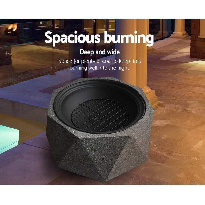 Grillz Outdoor Portable Fire Pit Bowl Wood Burning Patio 