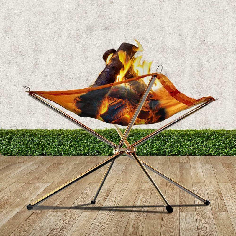 Grillz Portable Fire Pit BBQ Outdoor Camping Wood Burner 