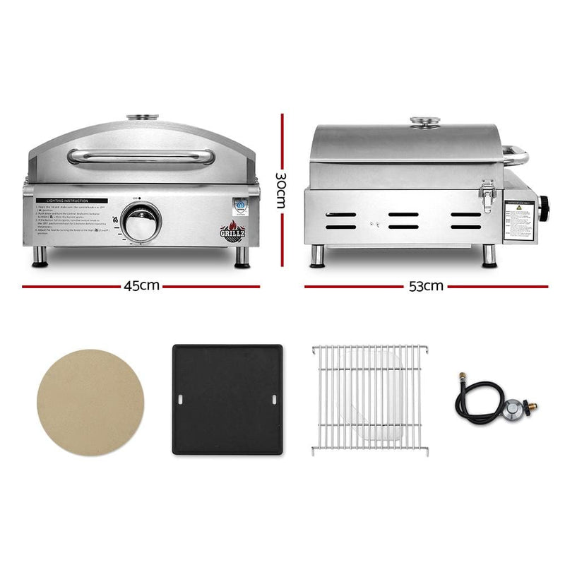 Grillz Portable Gas Oven Camping Cooking LPG Grill Pizza 