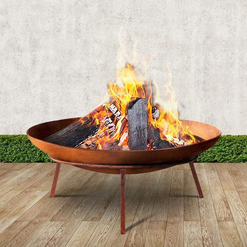 Grillz Rustic Fire Pit Heater Charcoal Iron Bowl Outdoor 