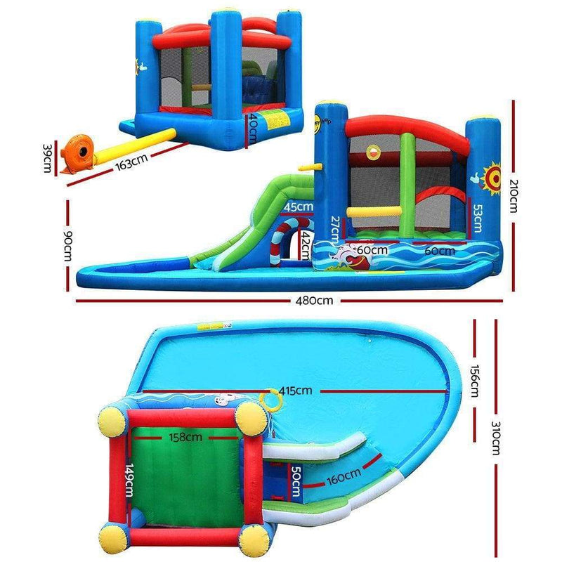 Happy Hop Inflatable Water Jumping Castle Bouncer Kid Toy 