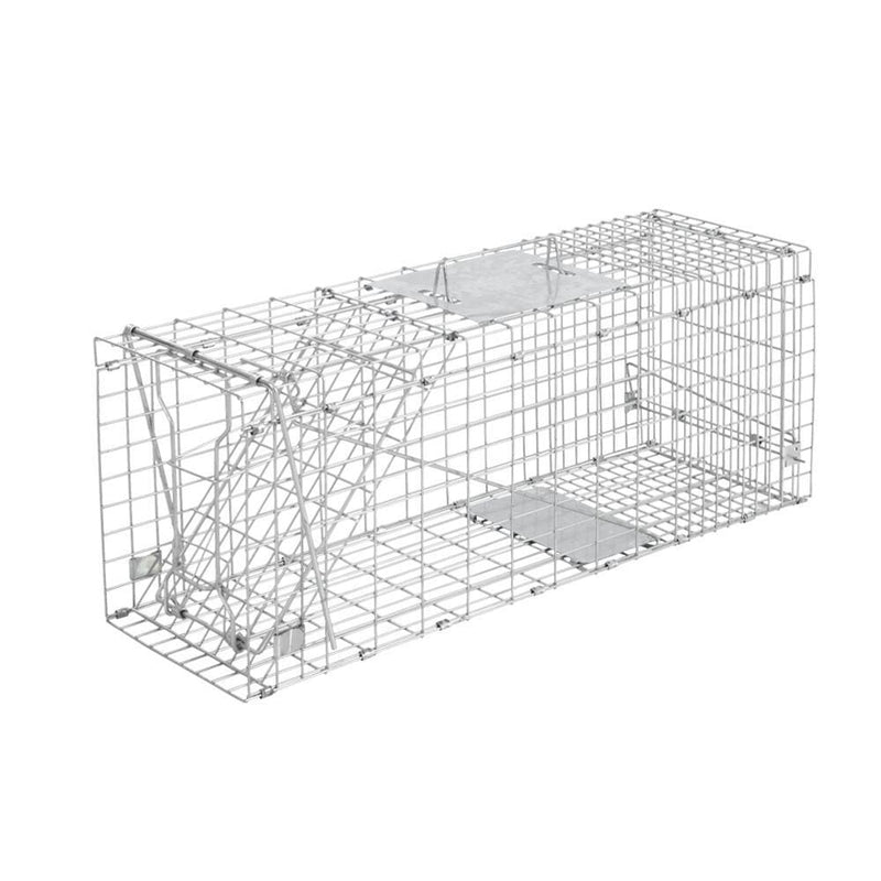Humane Animal Trap Cage 66 x 23 x 25cm - Silver - Pet Care >