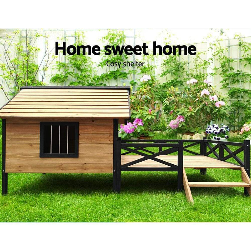 i.Pet Dog Kennel Kennels Outdoor Wooden Pet House Puppy Extra Large 