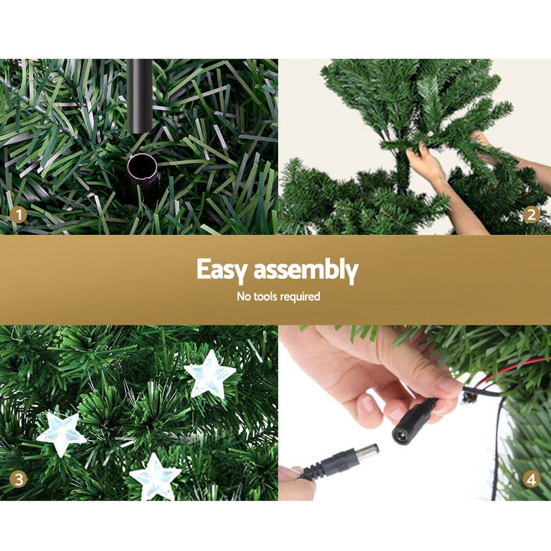 Jingle Jollys 1.8M 6FT LED Christmas Tree Xmas Optic Fiber 