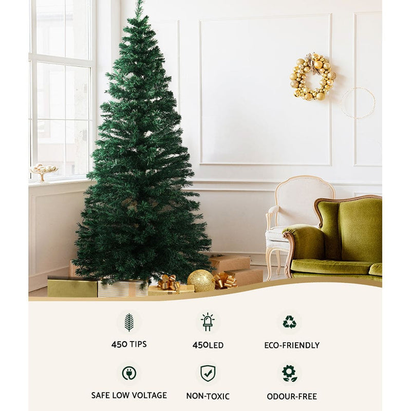 Jingle Jollys 2.1M 7FT LED Christmas Tree Optic Fiber Xmas 