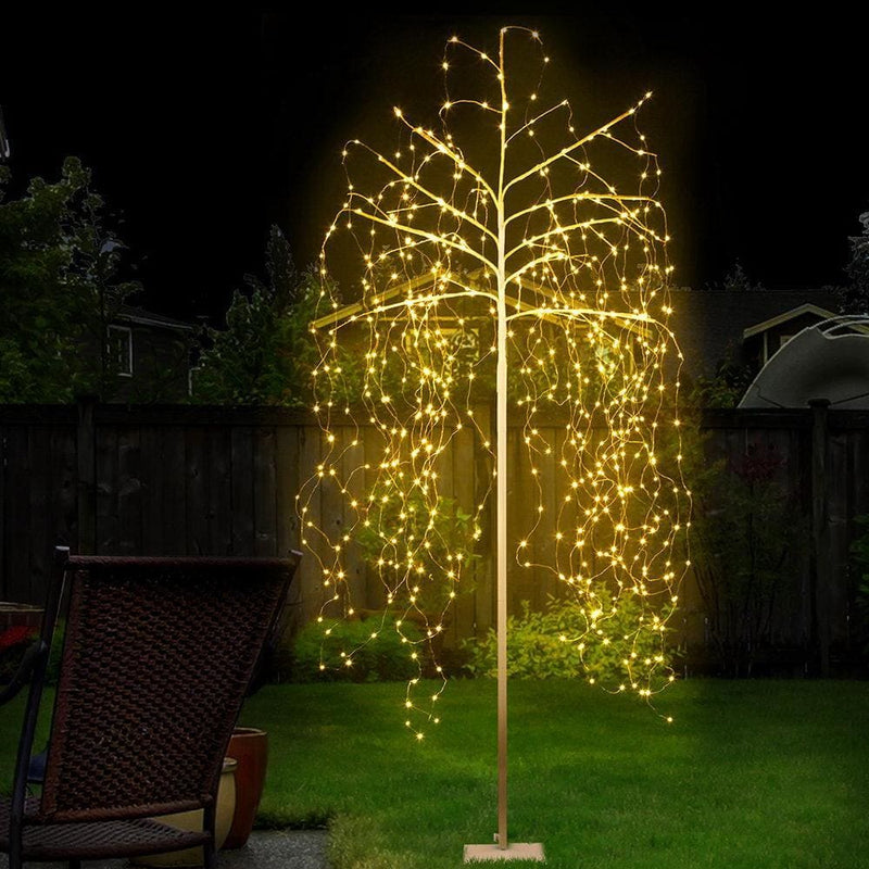 Jingle Jollys 2.1M LED Christmas Willow Tree 600 LED Xmas 