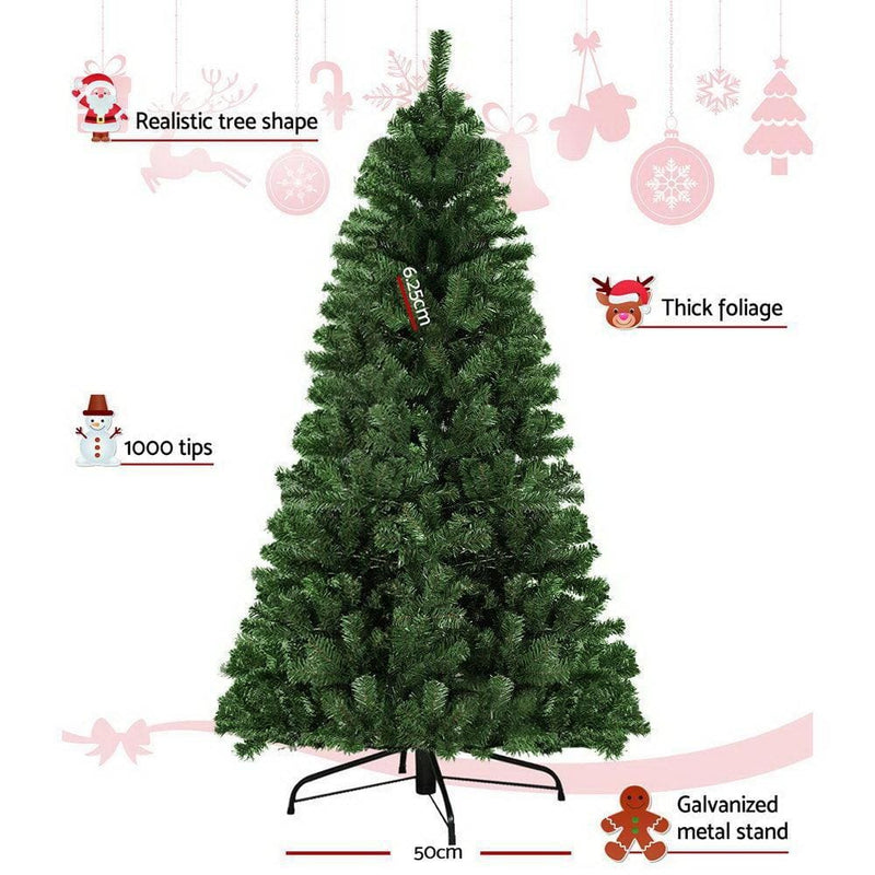 Jingle Jollys 2.4M 8FT Christmas Tree 1000 Tips Green - 