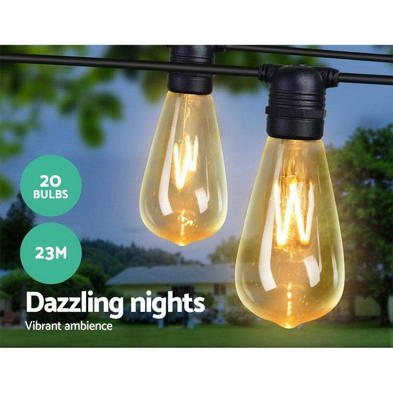 Jingle Jollys 23m LED Festoon String Lights 20 Bulbs Kits 