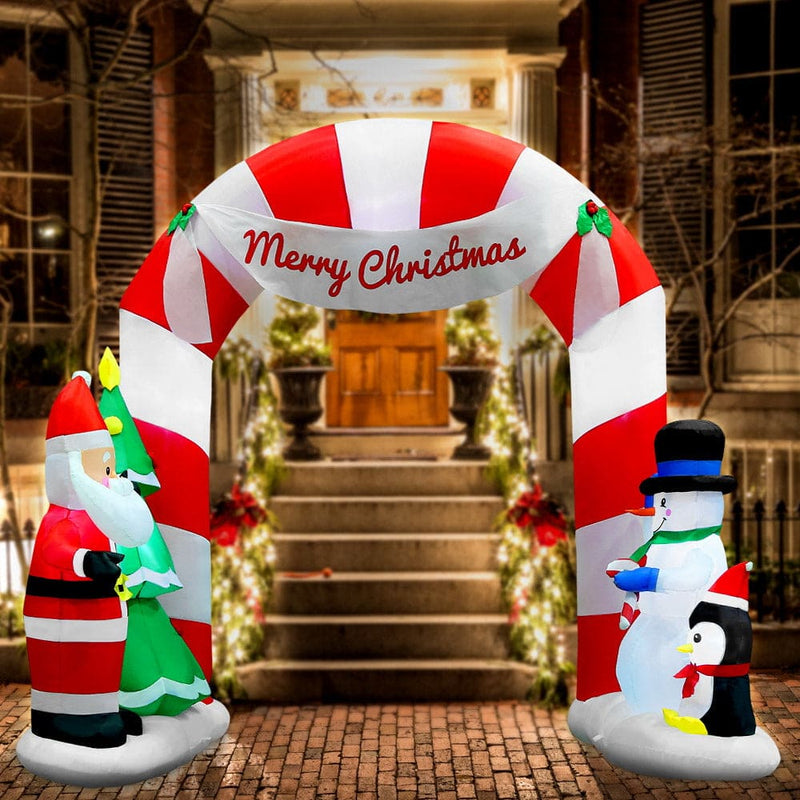 Jingle Jollys 3M Christmas Inflatable Archway with Santa 