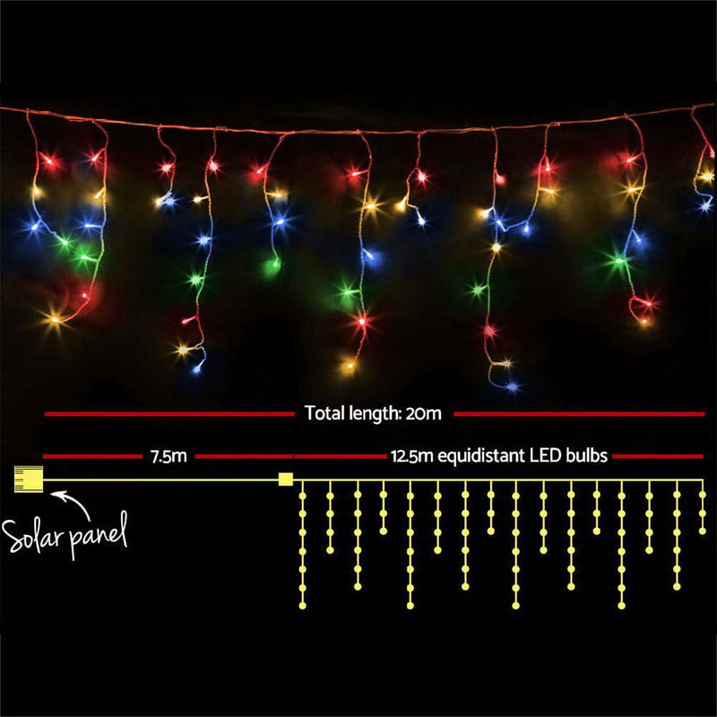 Jingle Jollys 500 LED Solar Powered Christmas Icicle Lights 