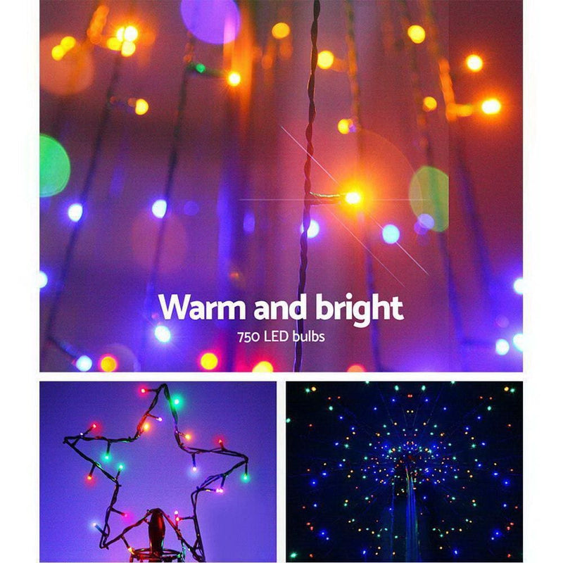 Jingle Jollys 5M LED Christmas Tree Optic Fiber Lights 750pc