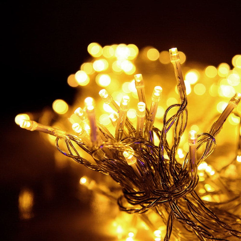 Jingle Jollys 800 LED Christmas Icicle Lights Warm White - 