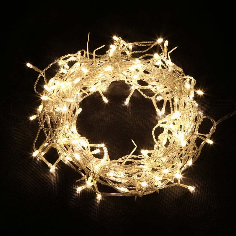 Jingle Jollys 800 LED Christmas Icicle Lights Warm White - 
