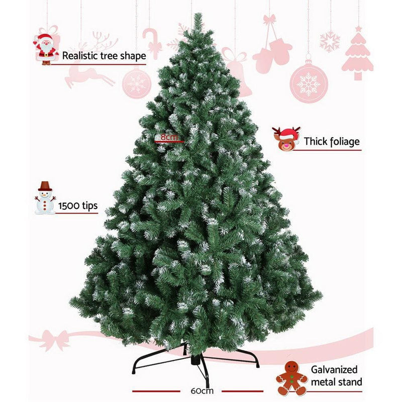 Jingle Jollys 8FT Christmas Snow Tree - Occasions > 