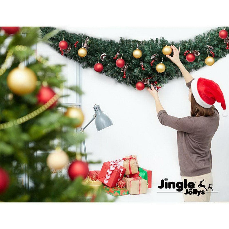 Jingle Jollys Christmas Garland 2.1M Xmas Wreath Decoration 