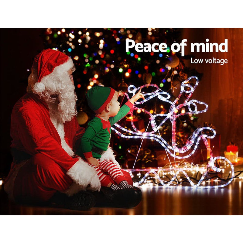 Jingle Jollys Christmas Motif Lights LED Rope Reindeer 