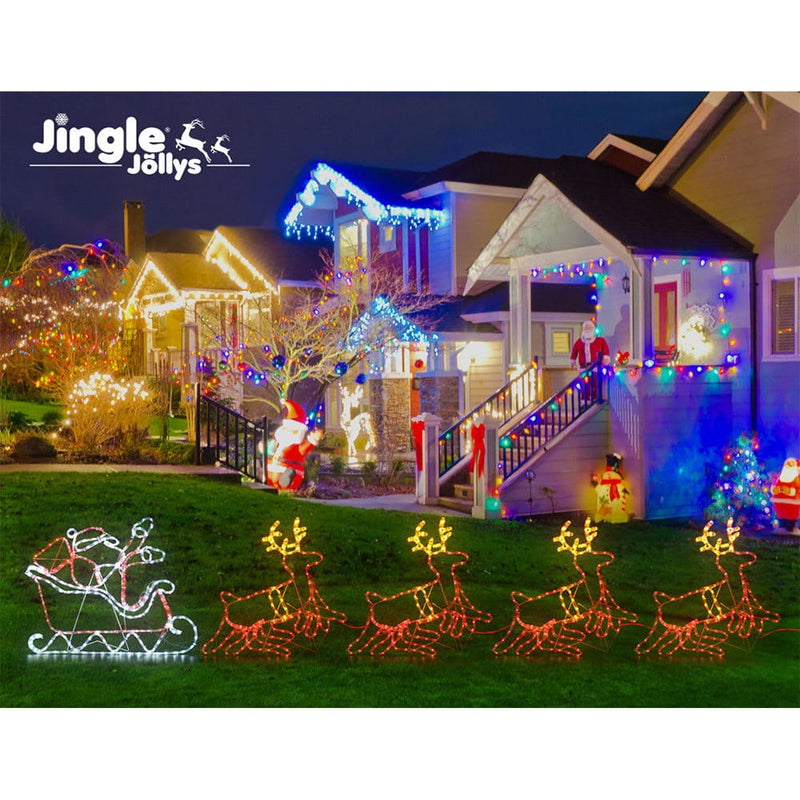 Jingle Jollys Christmas Motif Lights LED Rope Reindeer 