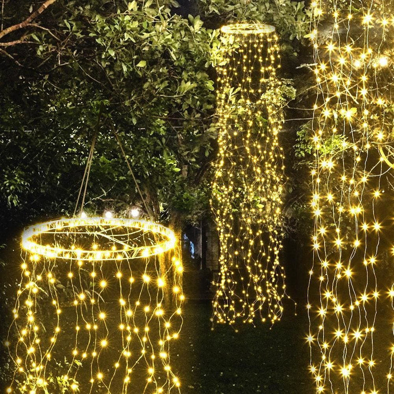 Jingle Jollys Christmas Motif Lights String Waterfall Fairy 