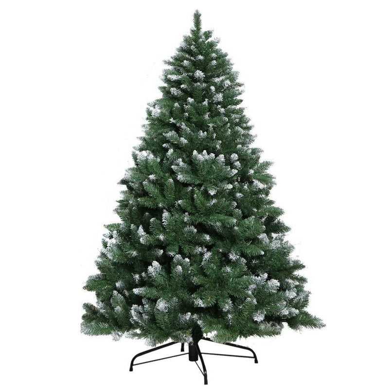 Jingle Jollys 6FT Christmas Snow Tree - Green - Occasions > 