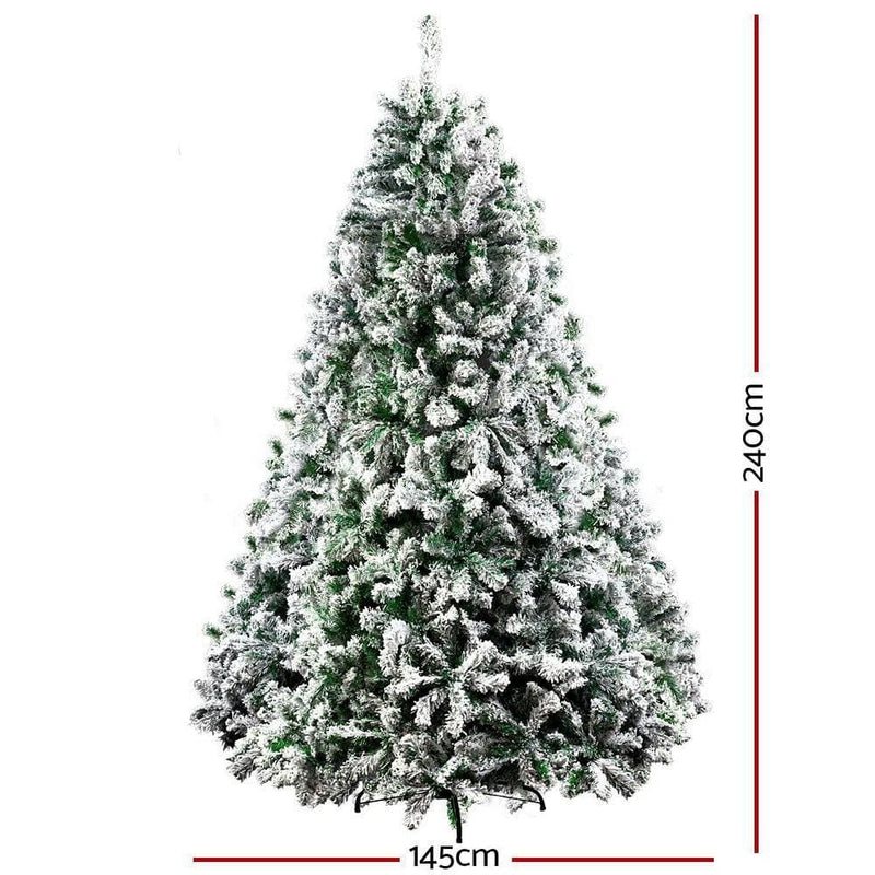 Jingle Jollys Christmas Tree 2.4M 8FT Xmas Decorations Snow 