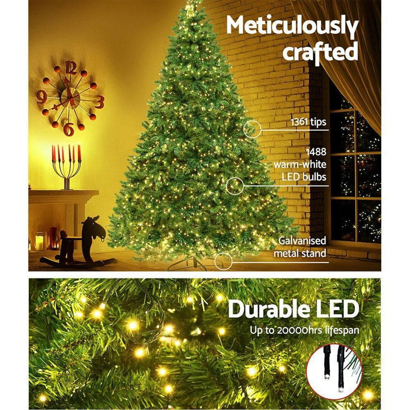 Jingle Jollys 2.4M 8FT Christmas Tree 1488 LED Lights 1488 