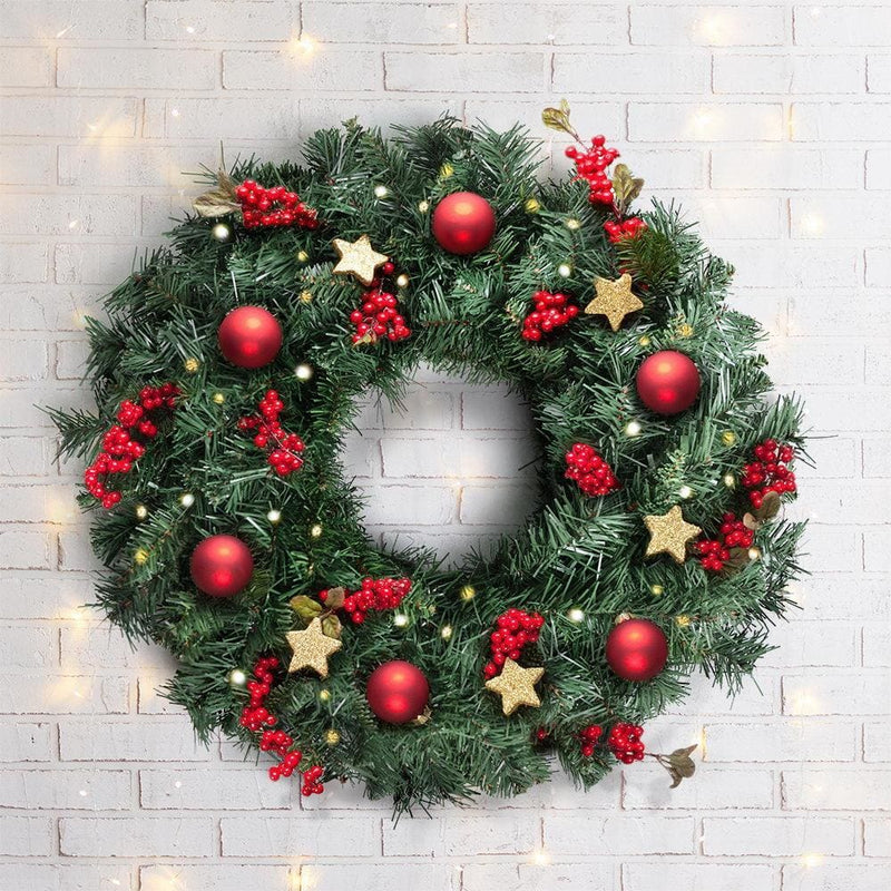 Jingle Jollys 60cm Christmas Wreath - Green - Occasions > 