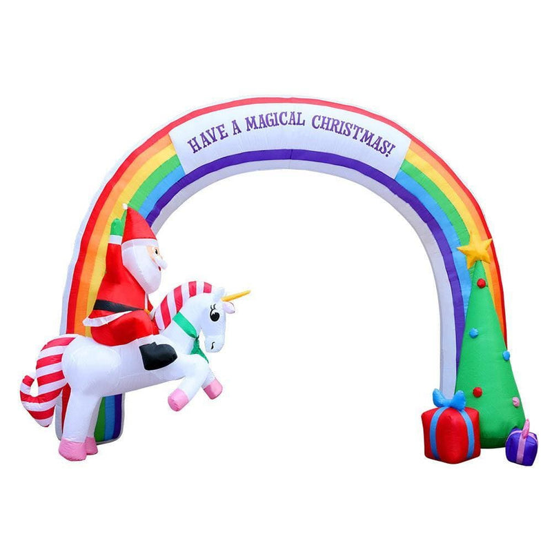 Jingle Jollys Inflatable Christmas Rainbow Archway Santa 3M 