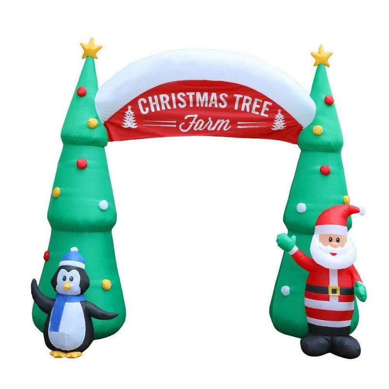 Jingle Jollys Inflatable Christmas Tree Archway Santa 3M 