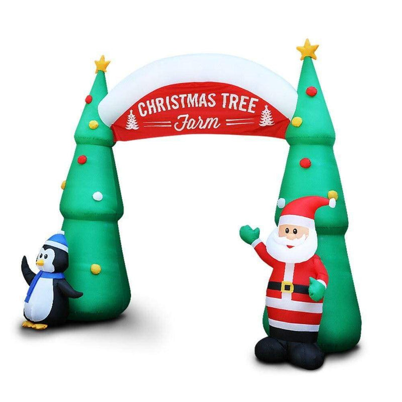 Jingle Jollys Inflatable Christmas Tree Archway Santa 3M 