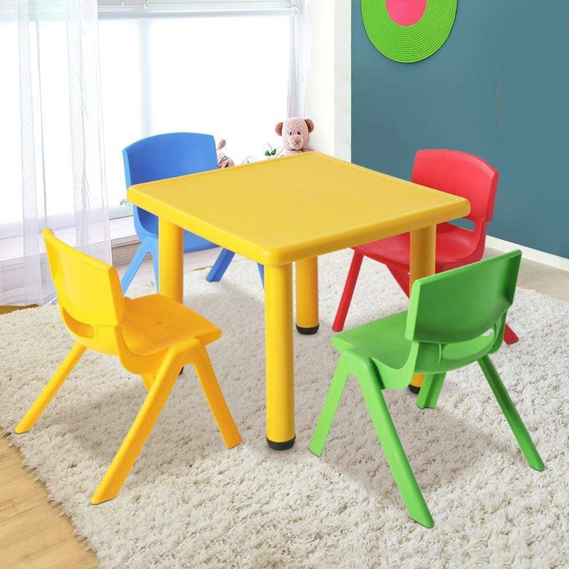 Keezi 60x60cm Kids Children Activity Study Desk Yellow Table