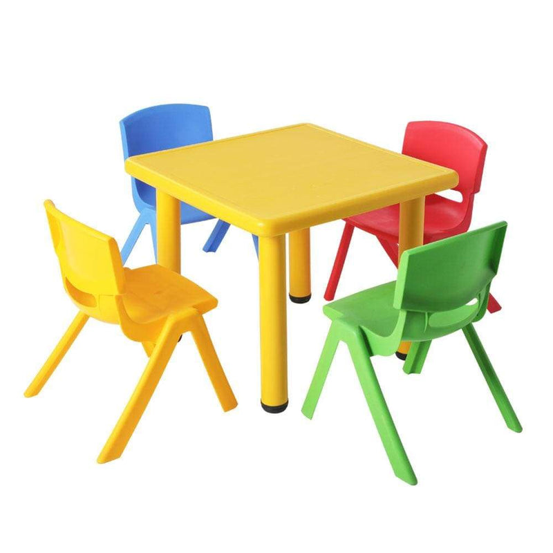 Keezi 60x60cm Kids Children Activity Study Desk Yellow Table