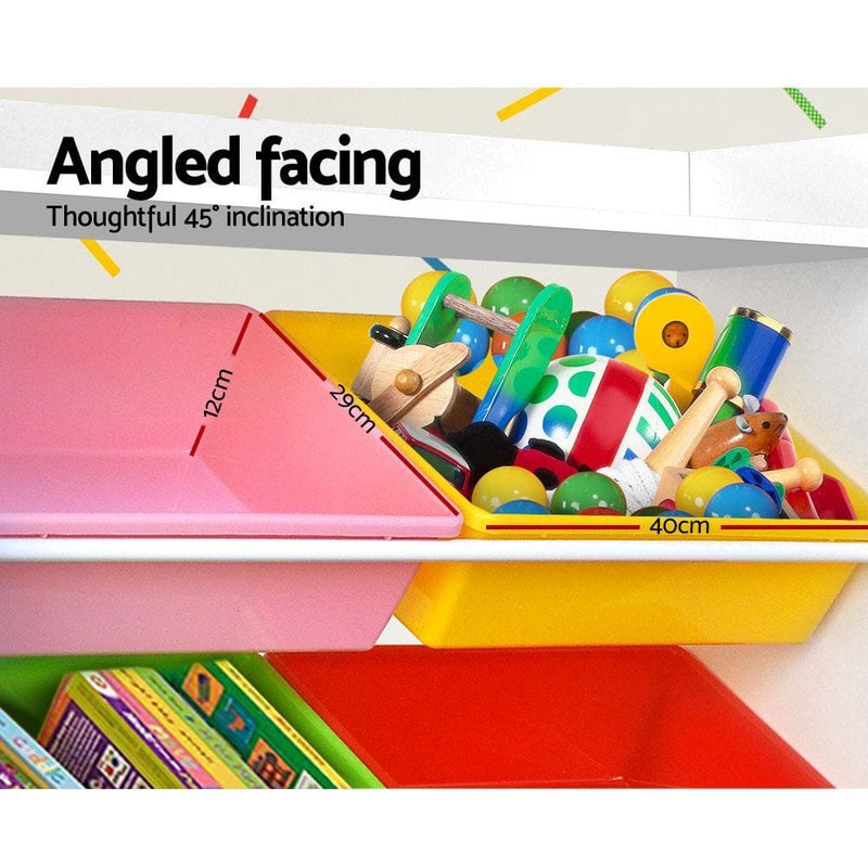 Keezi 8 Bins Kids Toy Box Storage Organiser Rack Bookshelf 