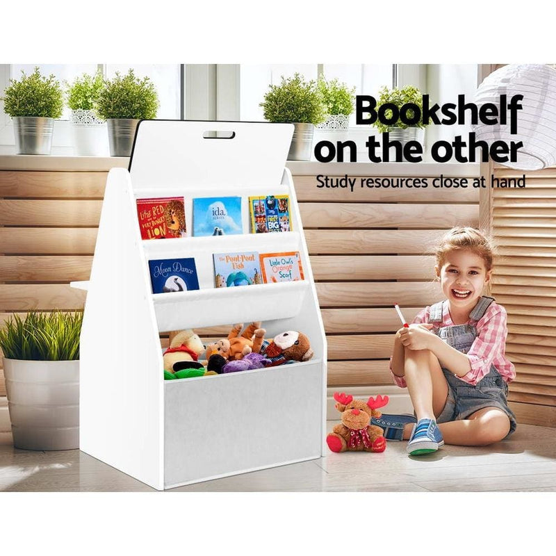 Keezi Kids Bookshelfs Child Bookcases Kids Easel Whiteboard 