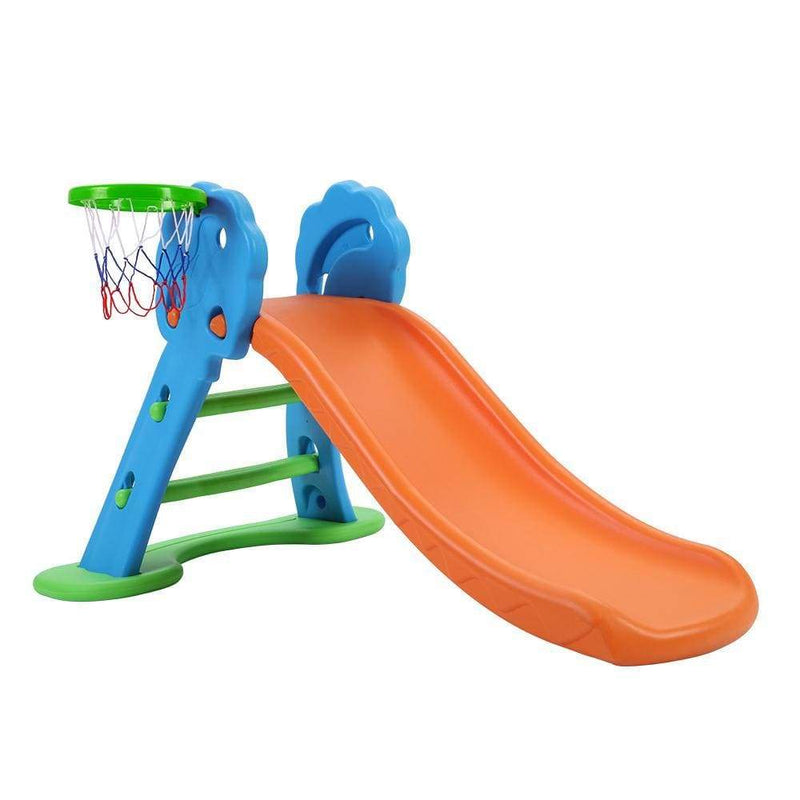 Keezi Kids Slide with Basketball Hoop with Ladder Base 